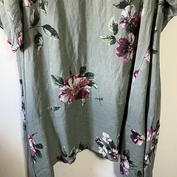 Made in Italy Linen Floral Cardigan Jacket - Picture 7 of 8